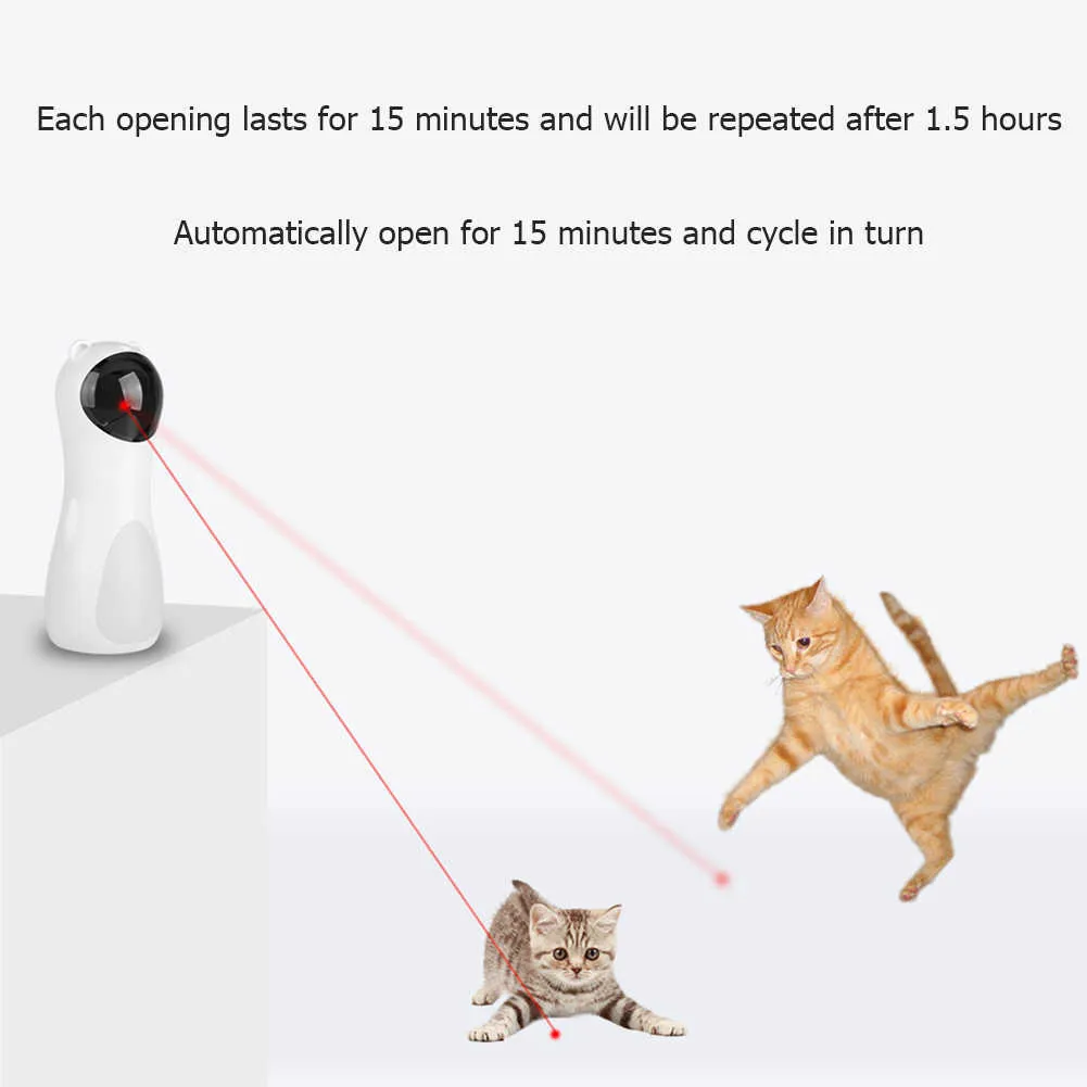 자동 고양이 장난감 대화 형 스마트 괴롭히는 애완 동물 LED 레이저 재미있는 핸드 헬드 장난감 모드 모든 고양이에 대 한 전자 애완 동물 LaserLampje Kat 210929