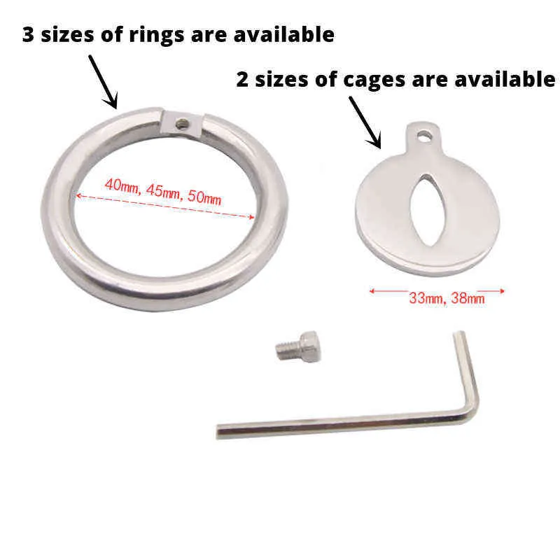 Nxy cockrings blackout extreem kleine metalen mannelijke trompet cock kooi anti-off penis ring kuisheidsapparaat vergrote urethrale gat V4 volwassen seksspeeltjes 1124