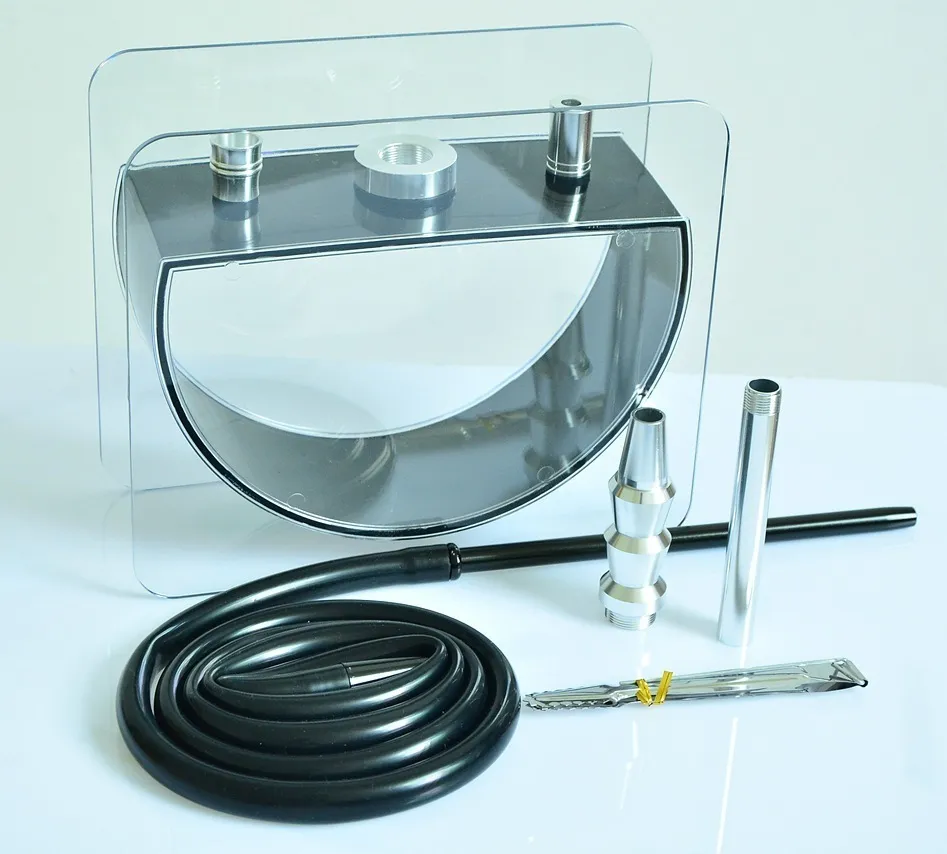 Water Box Acrilico Narghilè con pipa ad acqua fumatori a tubo singolo di grande capacità Shisha trasparente