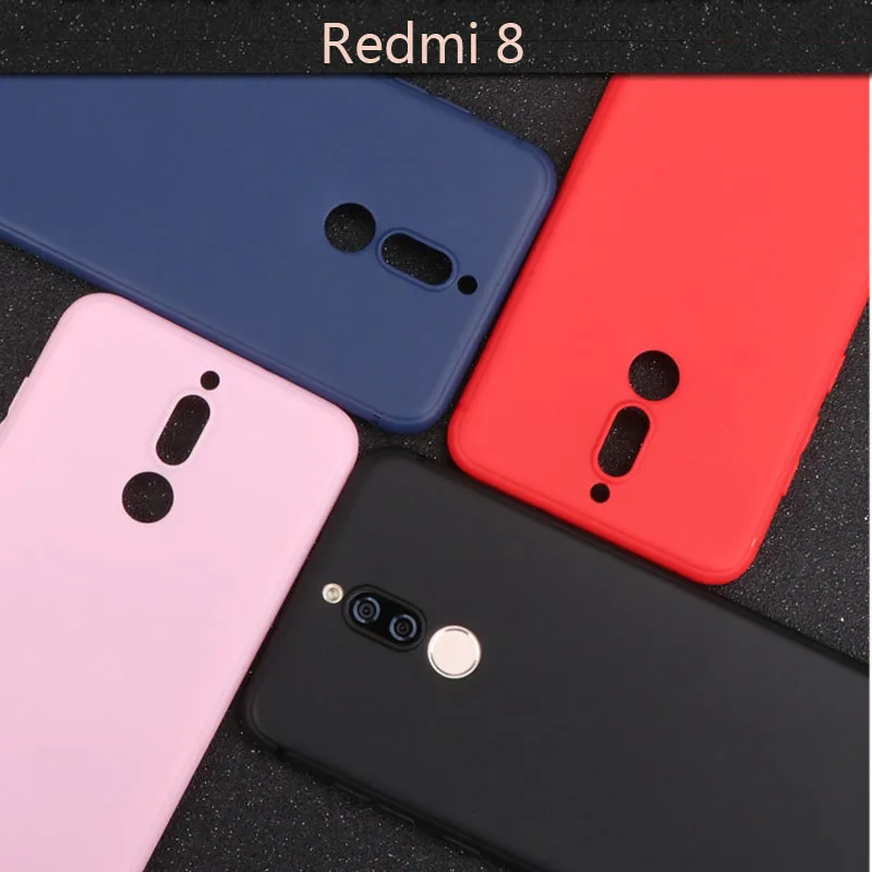 Coques de téléphone pour Redmi 8 Note8 Pro couverture de couleur unie mate Ultra-mince pour Redmi 8 8A Note8 Pro couverture souple en Silicone mat