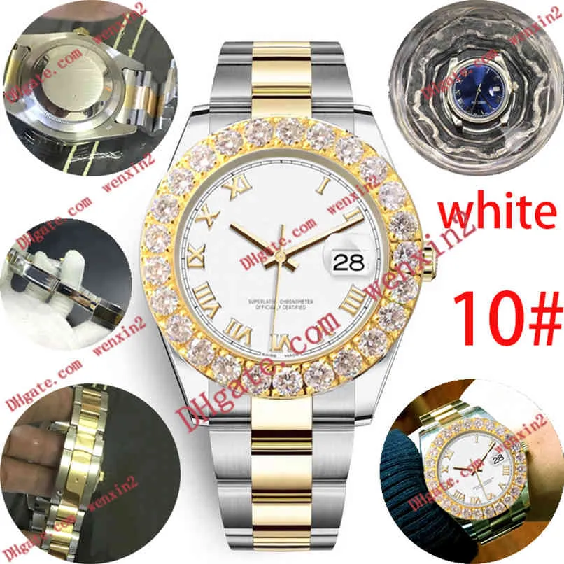 Stereoskopische Diamant-Herrenuhr, römische Ziffern, Mechanica, Automatik, 43 mm, hochwertiger Edelstahl, wasserdicht, Sportstil, Klasse 278 g