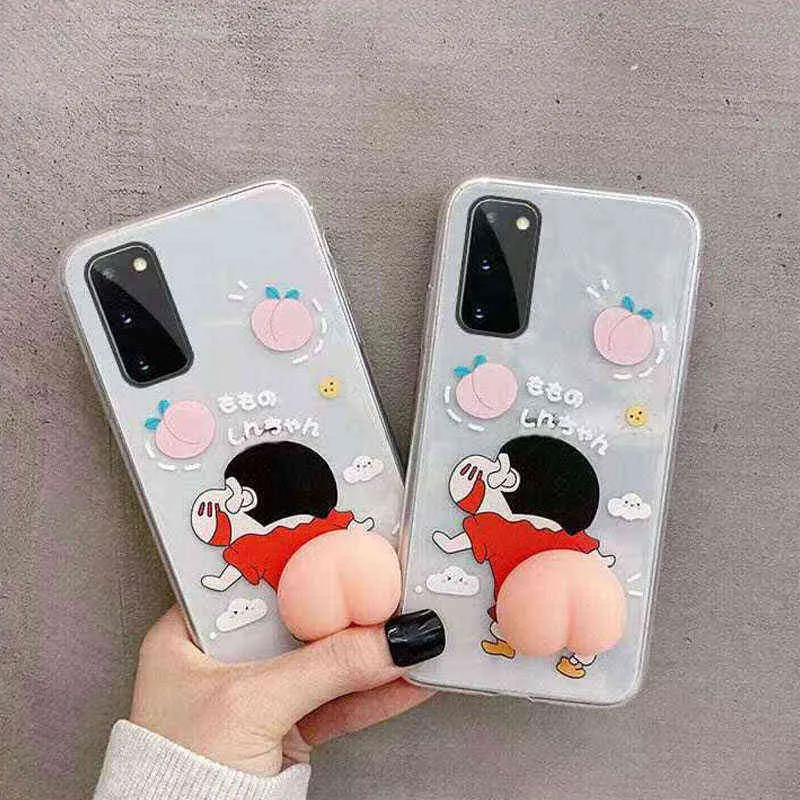 Bonito bunda mole brinquedo caso de telefone para samsung galaxy s9 s10 s20 plus s21 a50 a51 a71 a11 a21s a12 a32 a52 a72 capa macia y10286308378