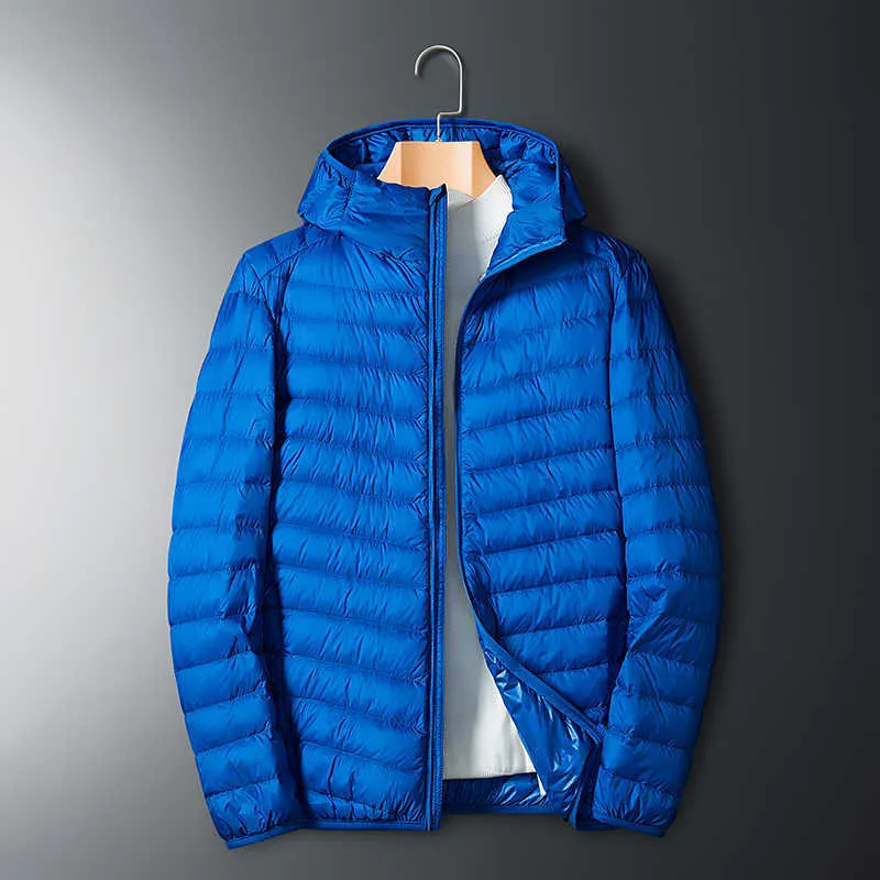 Wintermode Marke Ultra Light Ente Daunenjacke Herren Koreanische Streetwear Federmäntel Stehkragen Warme Männer Kleidung 210916