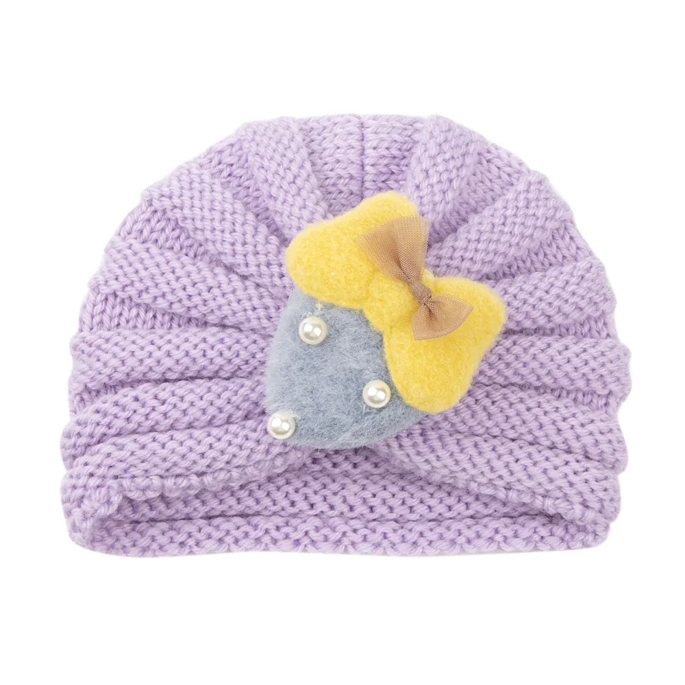 / lote Novo bebê Knied Turbante crianças meninas meninos outono inverno quente mochila manchas tampão para crianças morango arcos chapéu headband