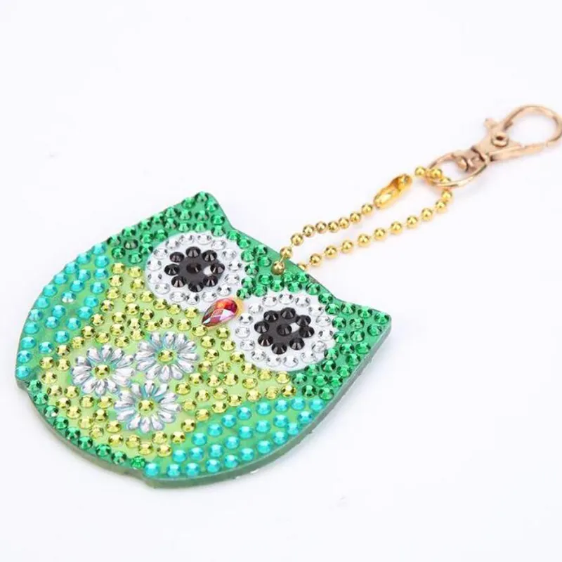 5D DIY Animal Full Drill Special Painting Keychain Keyrings Women Bag Pendant Mosaic Key Ring Diamond keychain Gifts