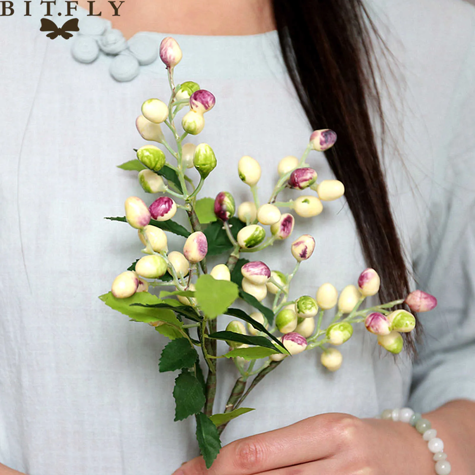 Artificielle Olive Haricot Fleur Arbre Branches Faux Bouquet De Plantes Pour DIY Anniversaire Fête De Mariage Maison Chambre Guirlande Décoration Y0630