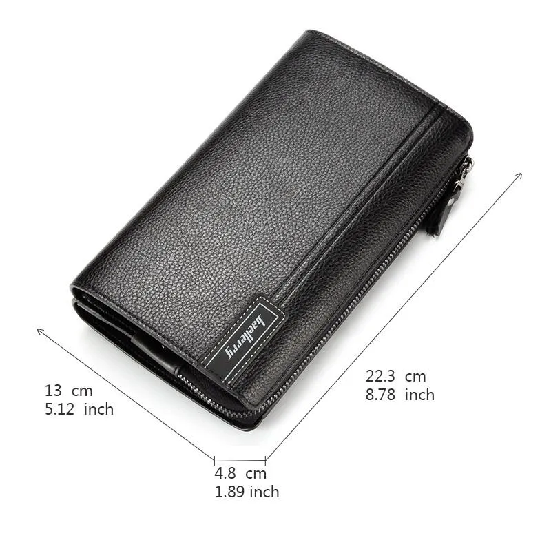 Plånböcker Baellerry Men Clutch Bag stor kapacitet mobiltelefonficka passkort högkvalitativ multifunktion plånbok för 1247K