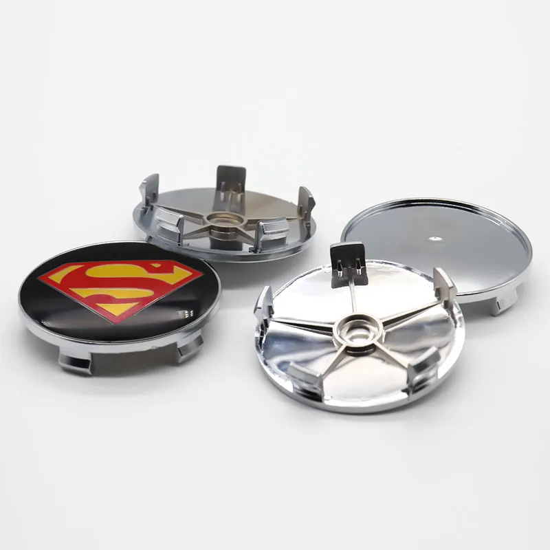 Para Superman-logo, accesorios de diseño de modificación de personalidad de coche, 4 Uds., 68mm, logotipo de coche, cubierta de cubo central de rueda, insignia cover283Q