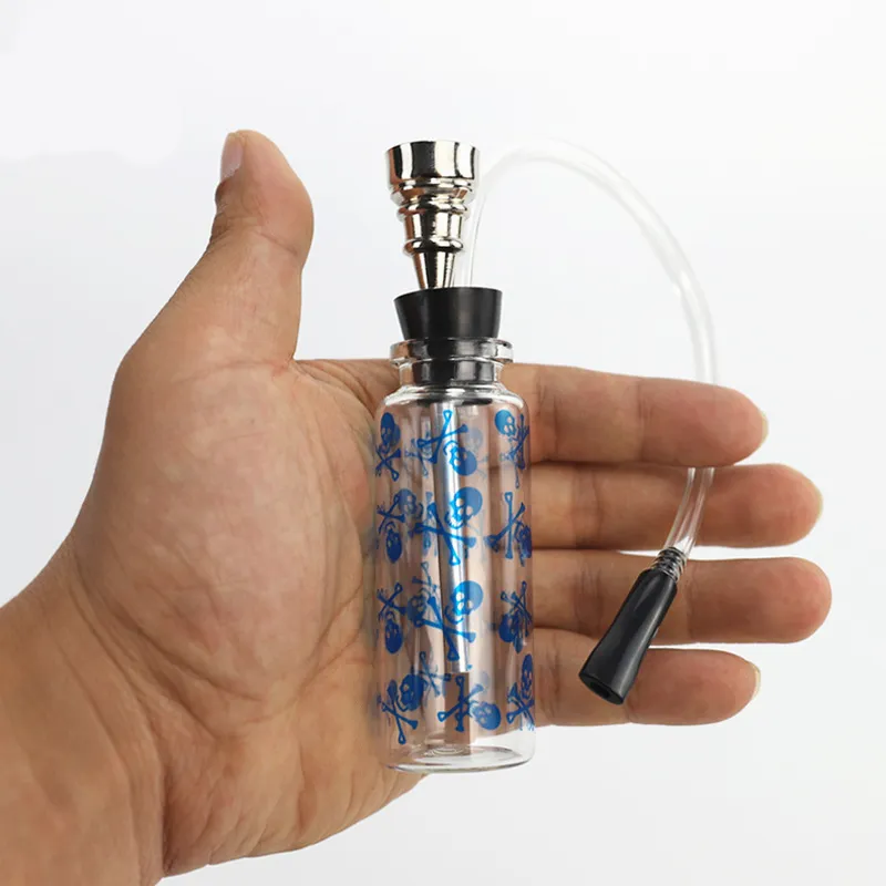 new mini smoke glass bong water pipe random design glass tube portable water bottle hookah