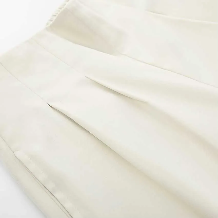 GCAROL 2021, pantalones de traje de cintura alta elástica para mujer, pantalones plisados de pierna recta de longitud completa, pantalones de trabajo de oficina, multiocasión Q0801