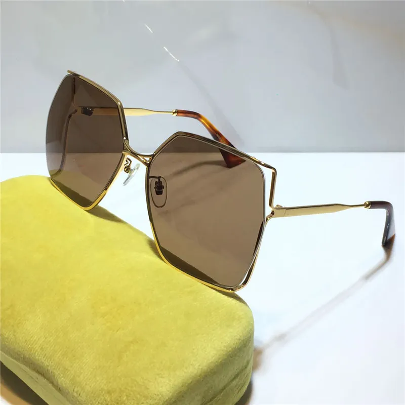 Gafas de sol para mujer, moda clásica de verano, estilo 0817S, gafas con montura de metal y tablón, lentes de protección UV 0817199B