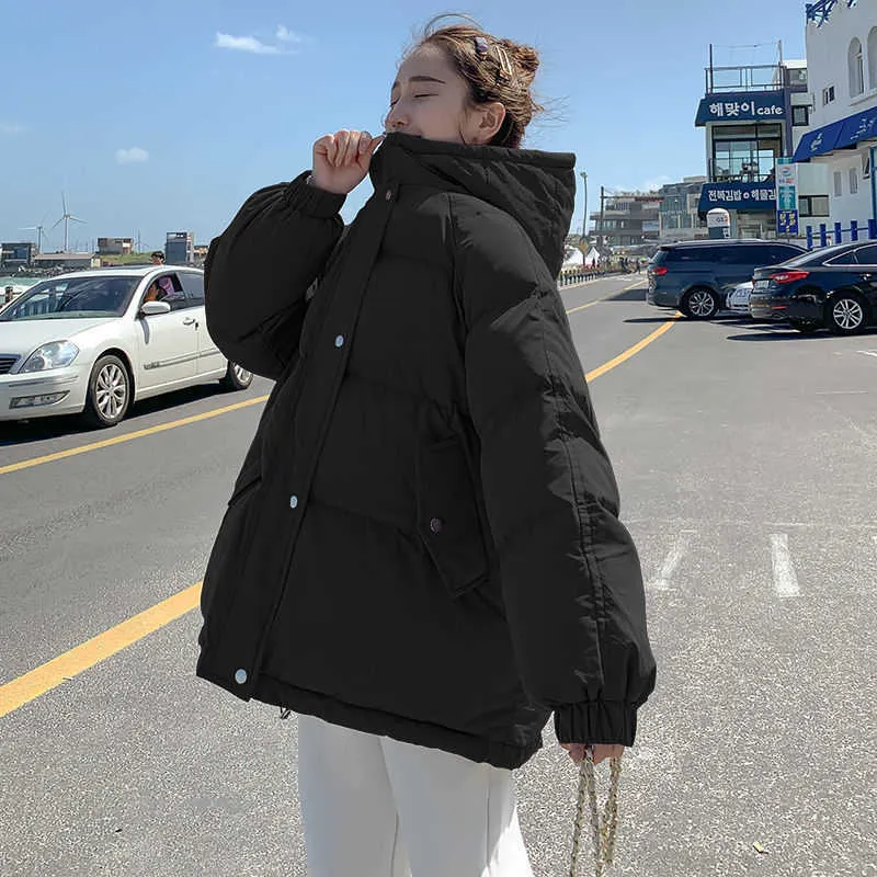 Winter Jacket Women Fashion Cotton-padded Loose Plus Size Coats Puffer Female 211013