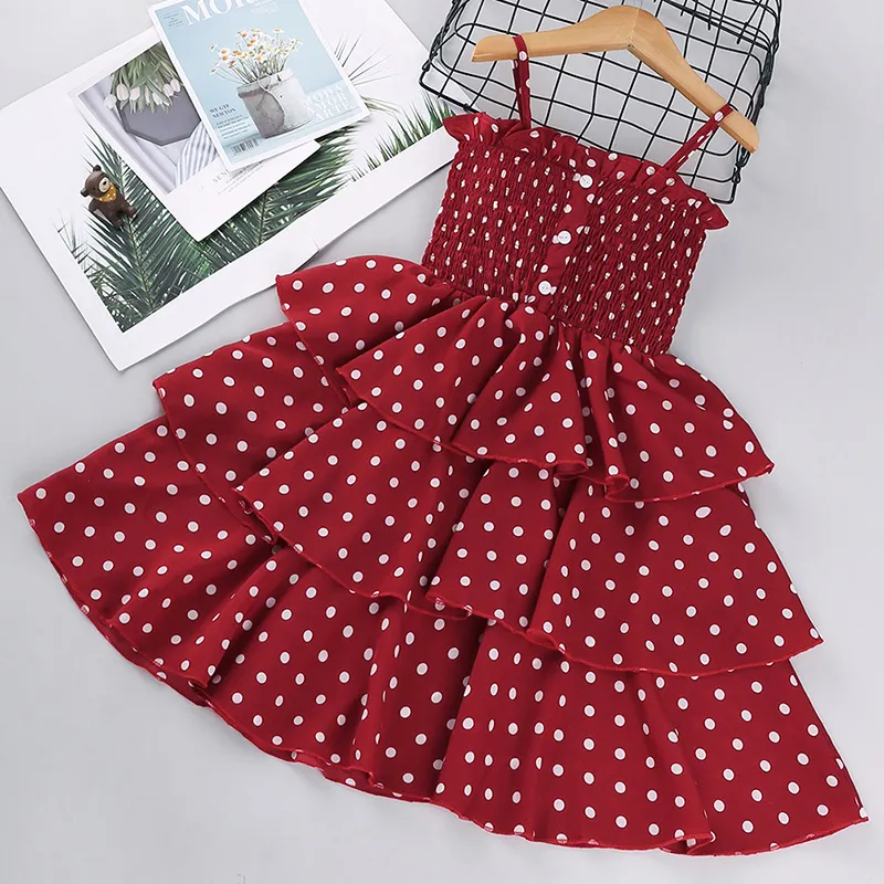 2021 Summer Girls Dresses Teenager Version Floral Princess Baby Kids Clothes Children Dress