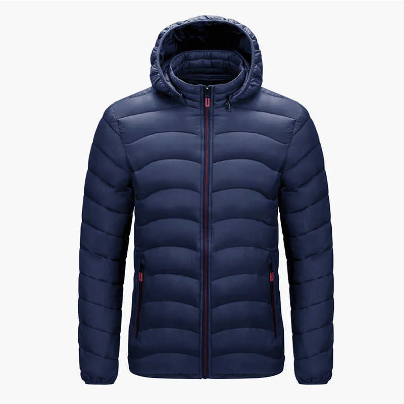 Män märke vattentät vinter varm jacka män höst outwear tjock casual mode hooded parkas coat slim parkas jacka män 211104