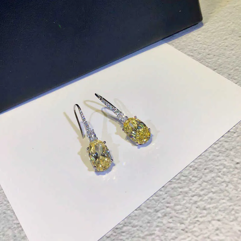 Marques pur 925 argent bijoux de mode femme jaune pierre boucles d'oreilles Geisha rêve fête haute qualité goutte d'eau bijoux 3657133