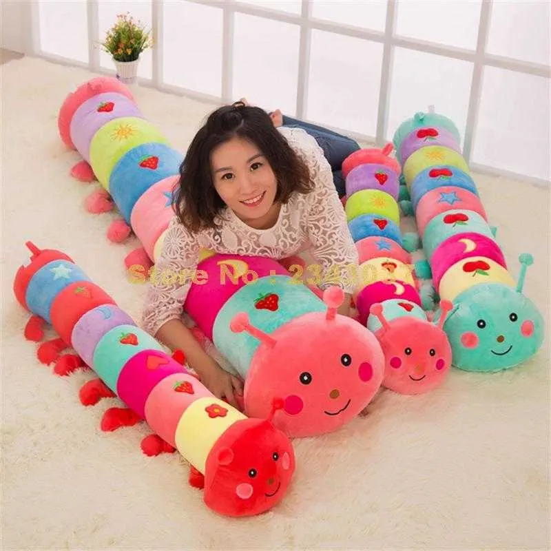 Wiggler Insect Worm Coussin Coussin Star Moon Sun Fraise Floral Motif Peluche Poupée Peluche Jouet 210728