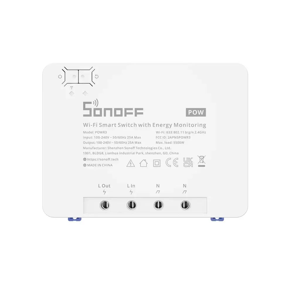 Sonoff Pow R3 25A Powszechne pomiar Wi -Fi Smart Switch Przeciążenie Ochrona Energia Oszczędzanie Energy Sterowanie głosu EWELink przez Alexa7645945