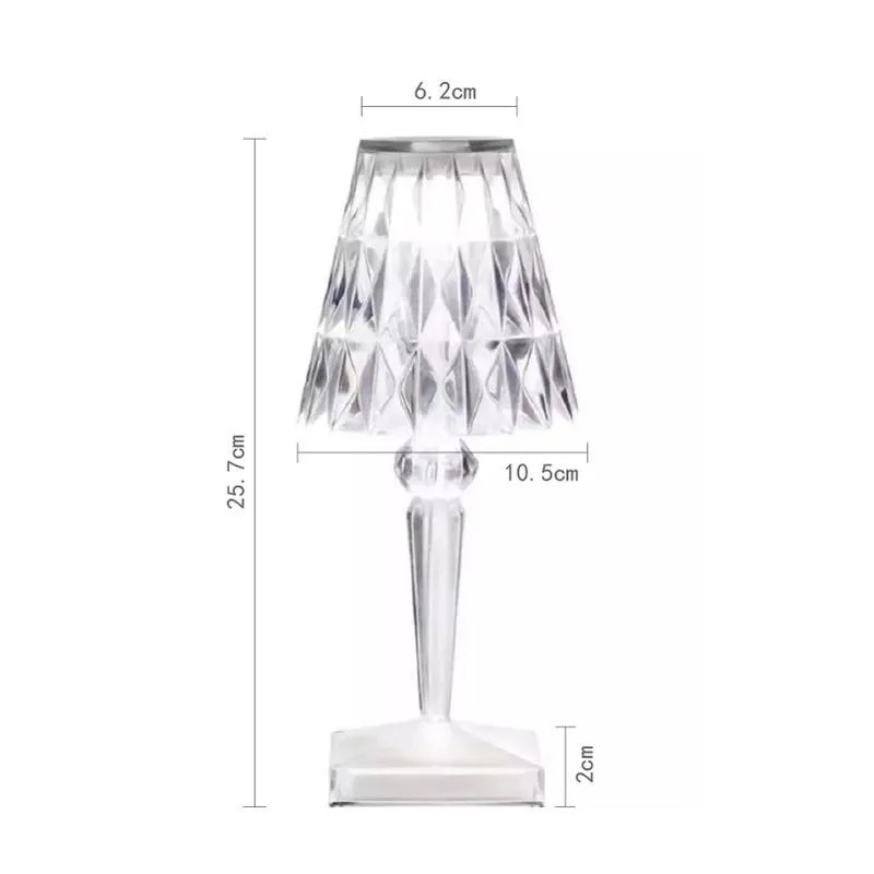 Lámparas de mesa Lámpara acrílica de diamante nórdico decoración artística Kartell LED escritorio recargable luz nocturna táctil para dormitorio sala de estar 234z