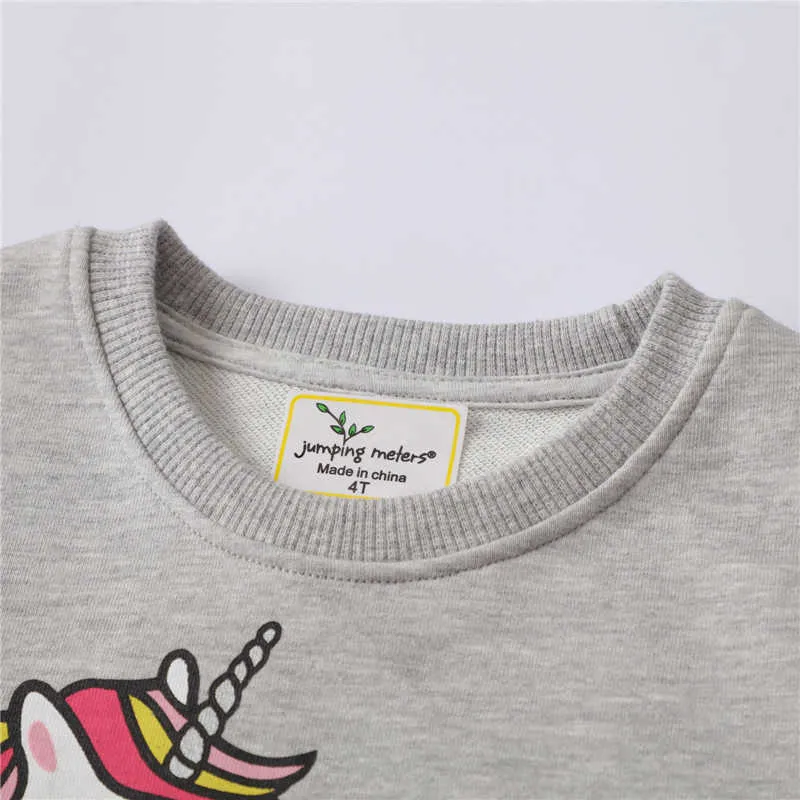 Jumping Meters Arrivée Licornes Sweatshirts pour filles Automne Hiver Enfants Coton Vêtements À Manches Longues Blouse Tops 210529