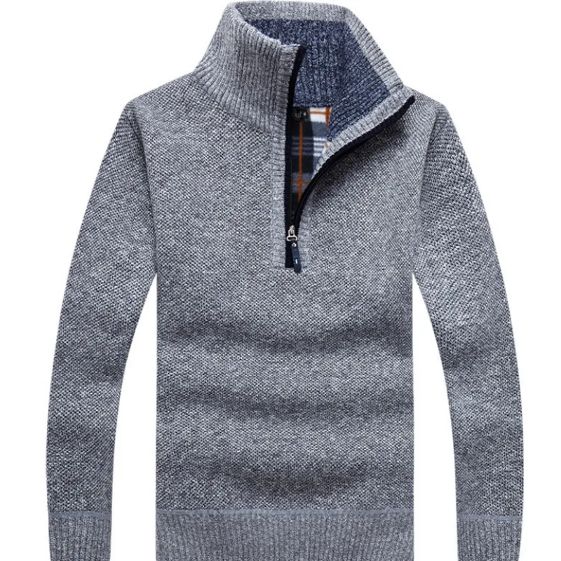 Herren Herbst Casual Pullover Halb Hohen Kragen Mit Zipper Schlank Pullover Männer Winter Fleece Warme Pullover Männliche Kleidung MY509