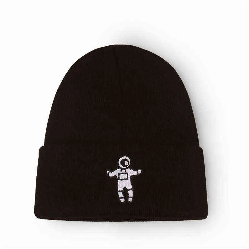 Höst vinter akryl tecknad broderi förtjockad stickad hatt varm hatt skullies cap beanie hatt för män och kvinnor 162 y21111