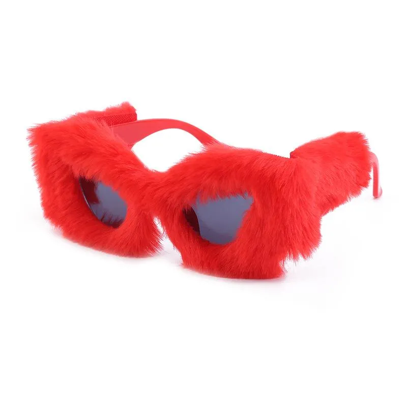 نظارة شمسية عصرية قطة العين نساء 2022 الفراء الناعم الفراء مخملية نظارات الشمس السيدات UV400 ظلال مصنوعة يدويًا نظارات أفخم 277 ب