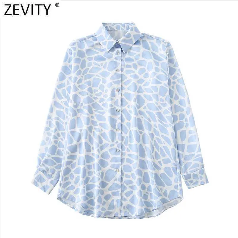 ZEVITY Frauen Frische Leopardenmuster Casual Business Bluse Büro Dame Hemden Langarm Satin Chemise Chic Blusas Tops LS9340 210603