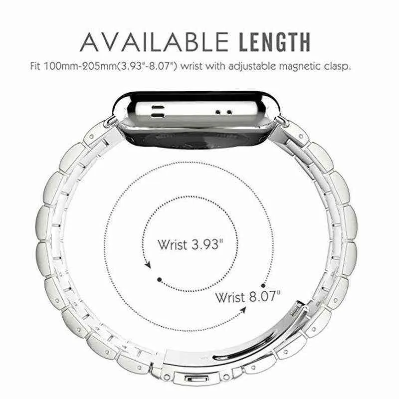 BPPLE 시계 밴드 용 스테인레스 스틸 스트랩 38mm 42mm 금속 웨이브 밴드 40mm 44mm 스포츠 브레이슬릿 Iwatch 시리즈 7 6 SE 5 4 3 2 H112261