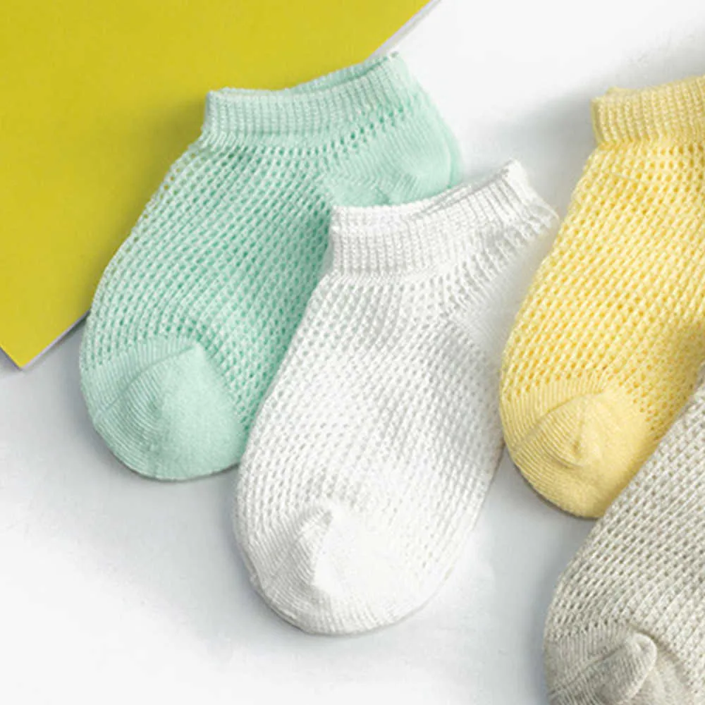 5er-Pack solide atmungsaktive Socken für Kleinkinder und Mädchen, Babyschuhe 210528