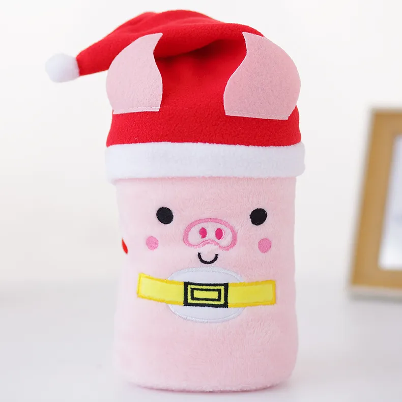 Domowe koce kreskówki Santa Claus Elk Snowman Christmas Pig Hat Flanel Koc Boże Narodzenie Kreatywne prezenty