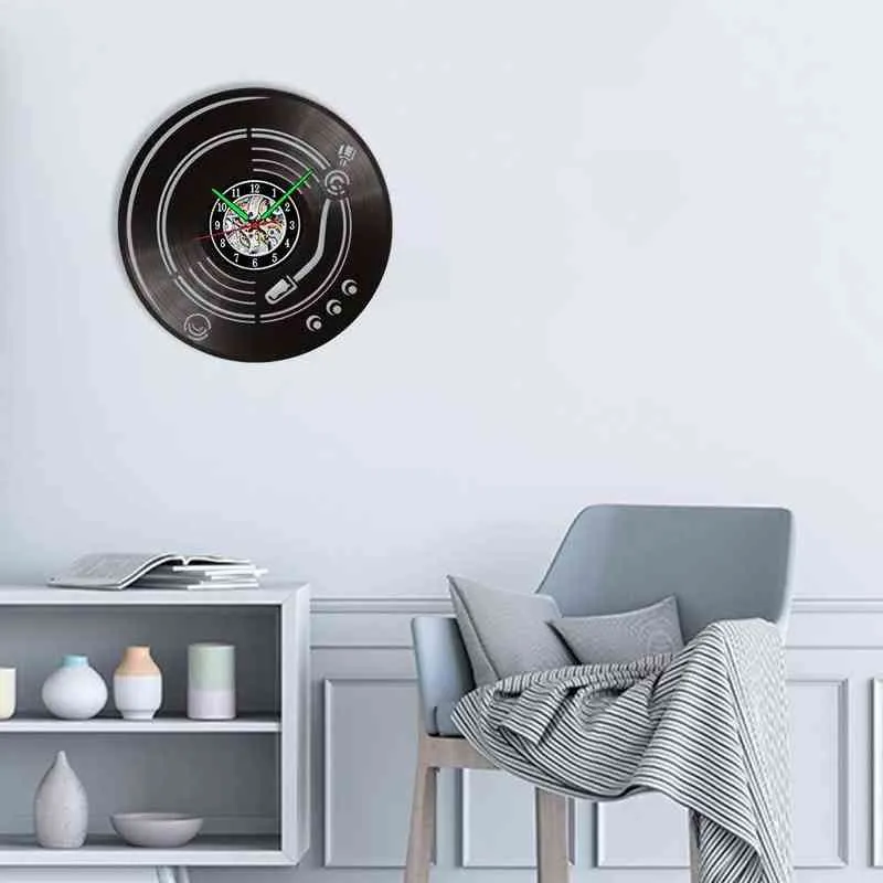 MCDFL disque vinyle horloge murale grande décoration Shabby Chic Design nordique salon suspendu décoration de la maison décor accessoires H1230