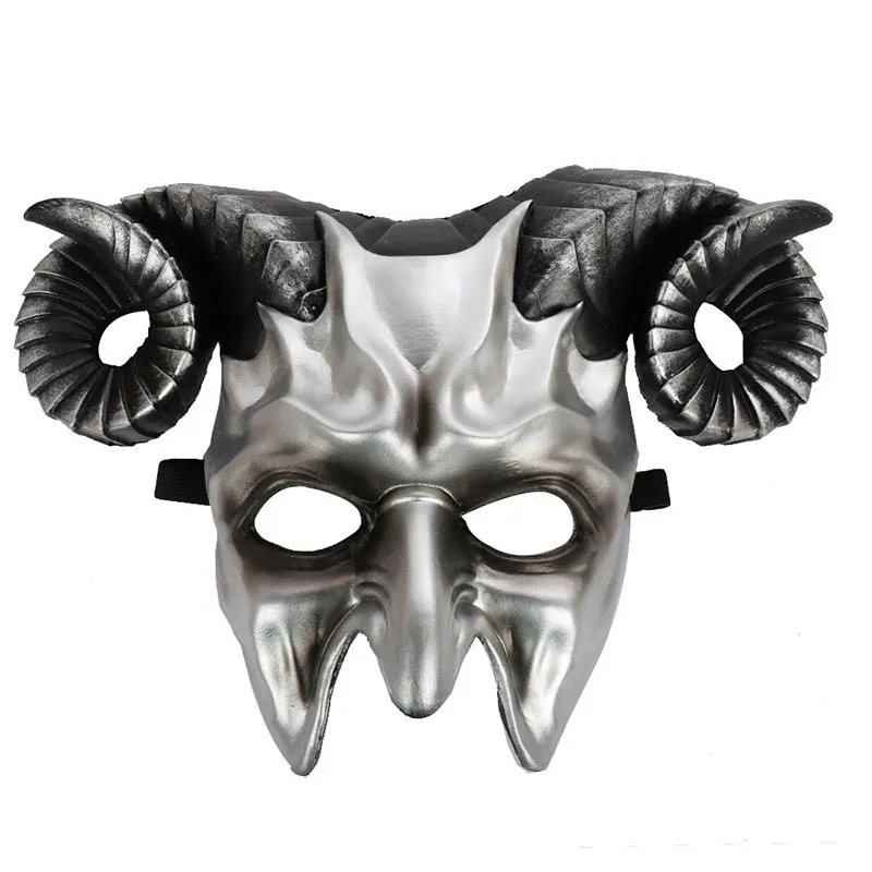 Halloween mardi gras party skräck halv ansiktsmask för vuxna män kvinnor cosplay ox horn masker maskerade boll rekvisita whdb21734a