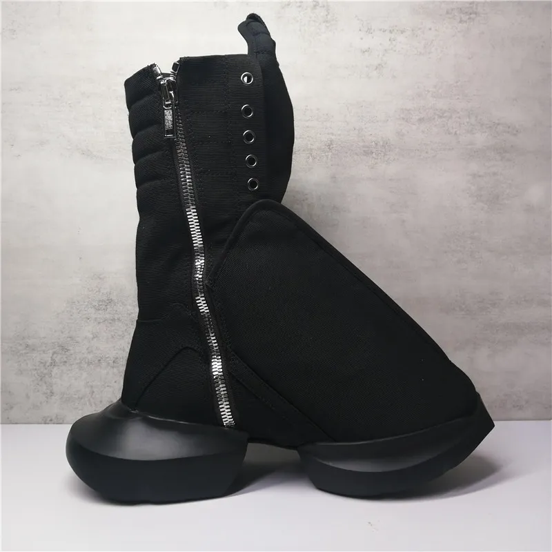 أحذية قماش سوداء للرجال ربيع الحافر على شكل كعب الذكور أحذية رياضية الأزياء p35d50