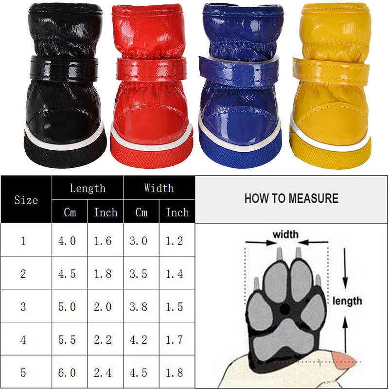 작은 S 따뜻한 양털 강아지를위한 겨울 애완 동물 개 신발 방수 스노우 부츠 치와와 Yorkie 제품 220104