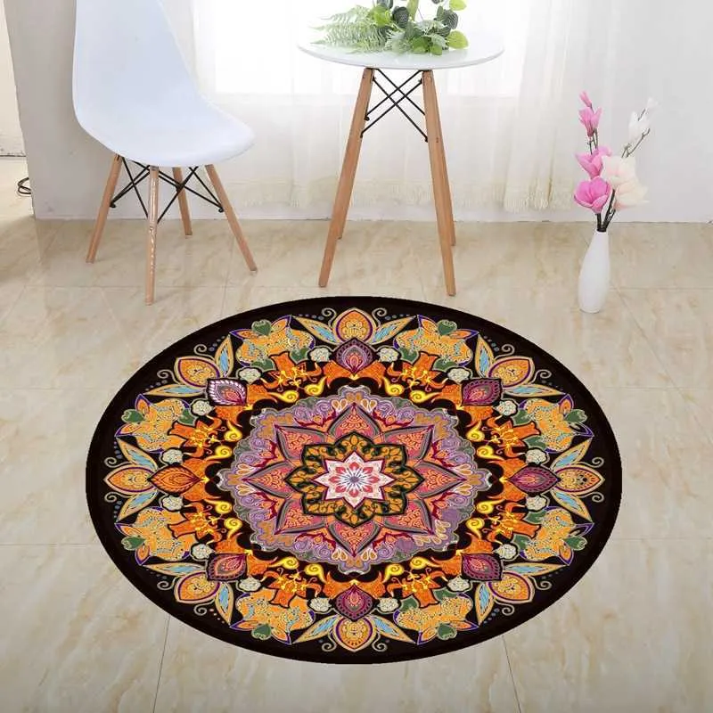 Круглый ковер 3D Печатная площадь клоун Оптический LLUSION RUG ПОЛОНА PAD нескользящая лодка для гостиной Одеяло для гостиной Home Deco 210928