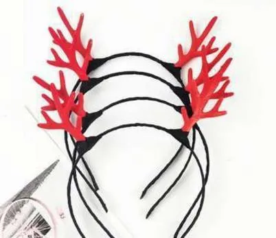 Jul Ren Antlers Headband Party Decorations Hair Band Decor med hjort horn öron för barn och vuxna