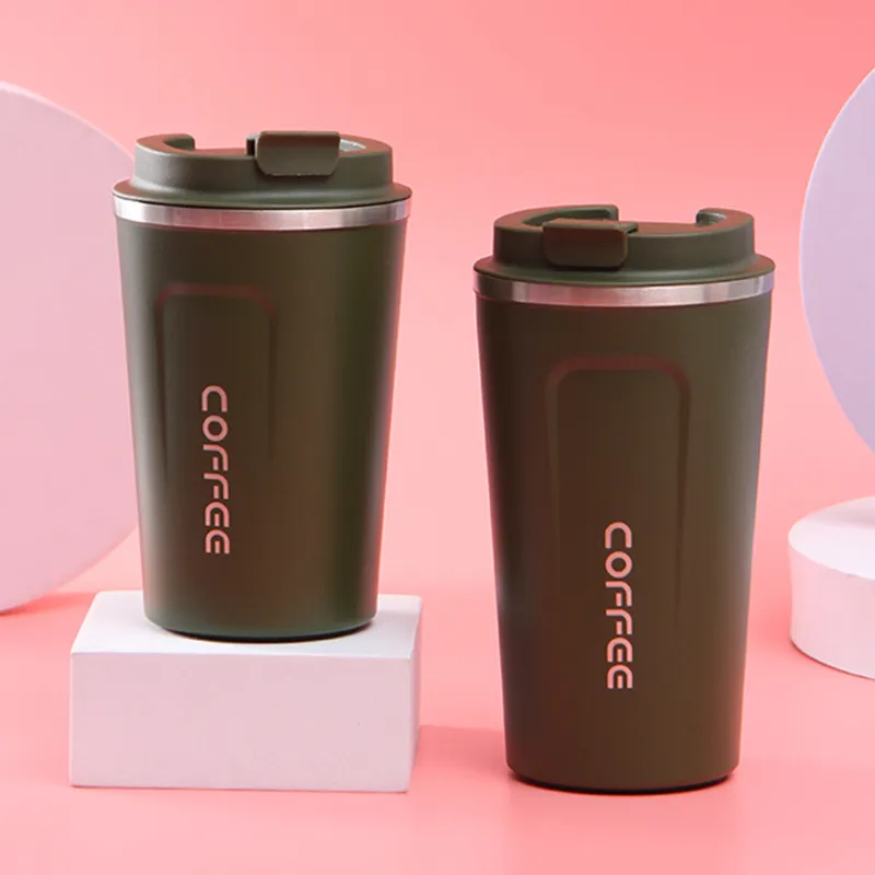 Großhandel Becher Edelstahl Vakuum Kaffeetasse Tragbare Einfache Auto Reise Studenten Geschenk Warme Wasser Tasse