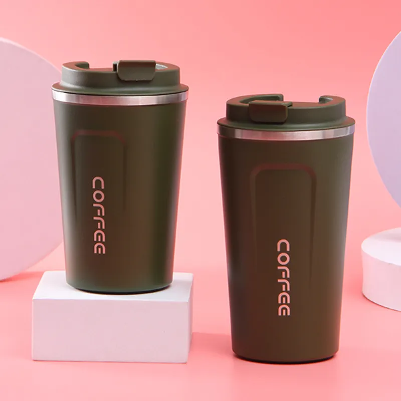 Groothandel Tumblers Rvs Vacuüm Koffiekop Draagbare Eenvoudige Auto Reizen Studenten Gift Warm Water Cup