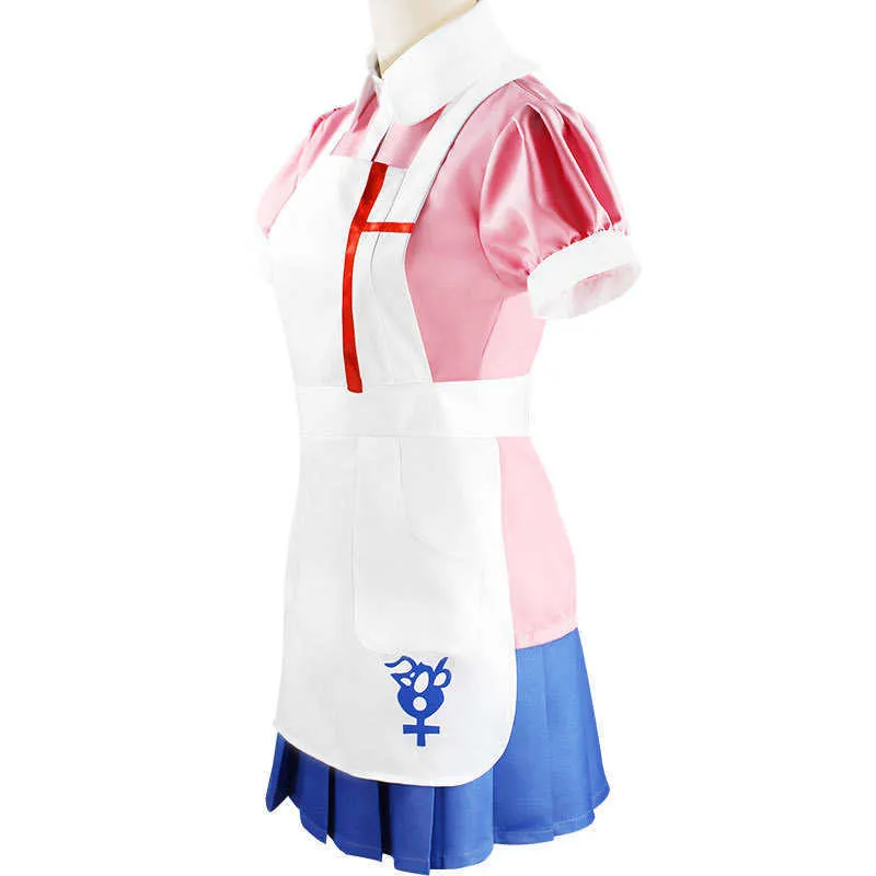 Danganronpa Mikan Tsumiki Cosplay Costume Halloween Carnaval Ultime Infirmière Drôle Café Maid Uniforme Pour Les Femmes Y0913