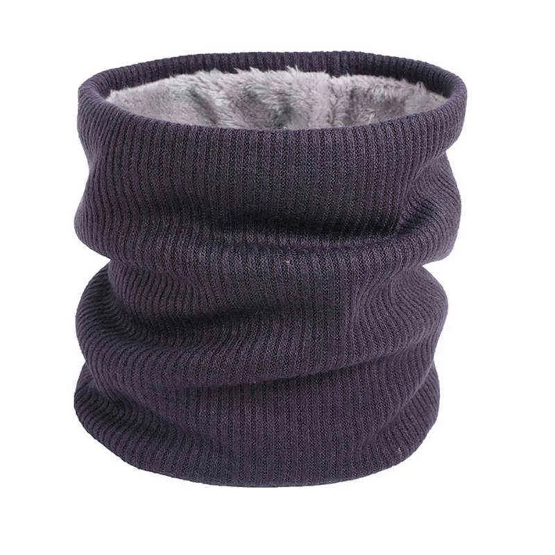 Unisex Knitted Warm Scarf Winter Autumn Ring Women Bandana Solid Scarf Fleece Men Headband Neck Scarf Shawl Y1108