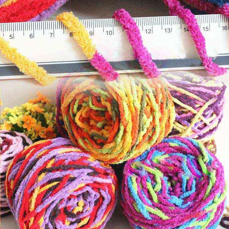 Tricoté Chunky velours Artisanat 100g écheveaux Coton épais DIY Coloré BabySoft Crochet Fil Couleurs Laine À Tricoter Y211129