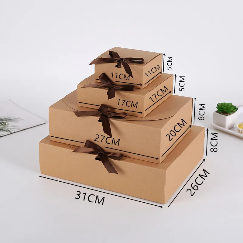 LBSISI Life boîte à pain au chocolat mariage Burthday bricolage paquet cadeau fait à la main boîtes à gâteaux et emballage faveur des enfants avec ruban 210326