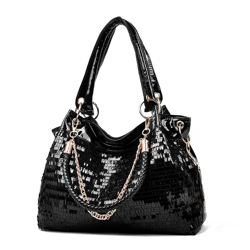 Borsa a tracolla di lusso Designer Borse Solid Paillettes Borsa da donna Borse di grande capacità Borsa multiuso nera Messager inclinata P293S