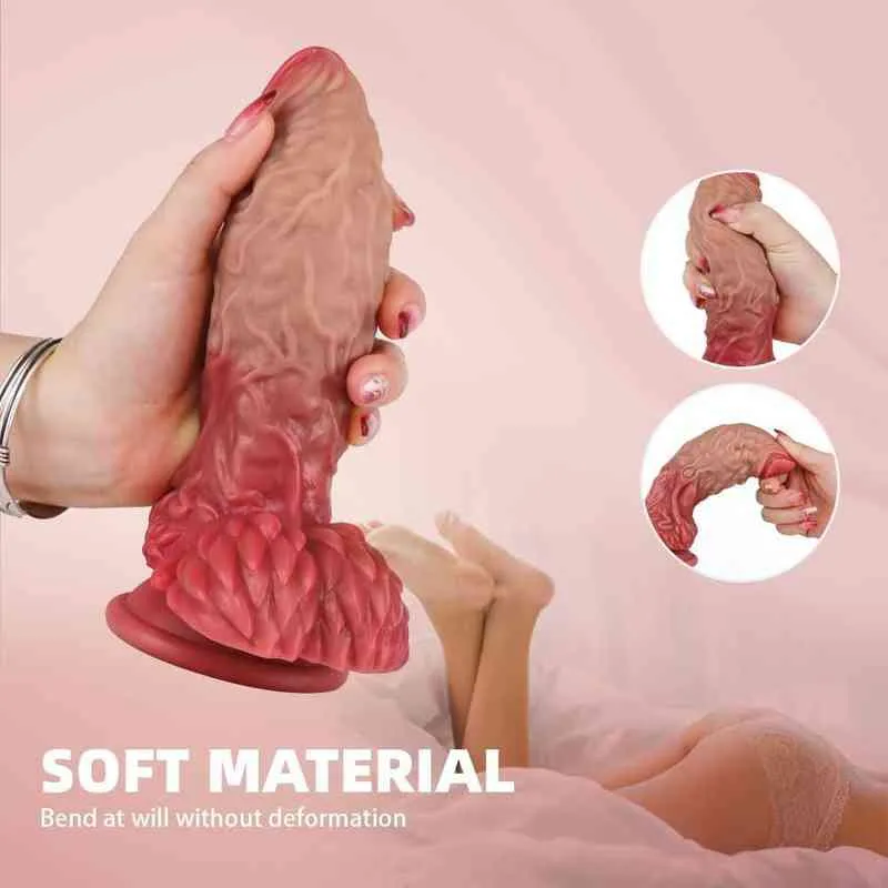 Nxy dildo's anaal speelgoed pangolin vormige simulatie penis sensuele homo vrouwelijke masturbatie expansie siliconen volwassen leuke producten 0225