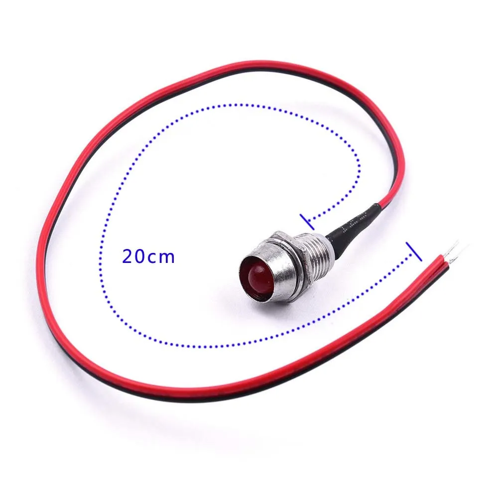 8mm 12VインジケーターライトLEDパイロットパネルカートラックボート電球装飾ランプオートチューニング照明カーアクセサリー8865131