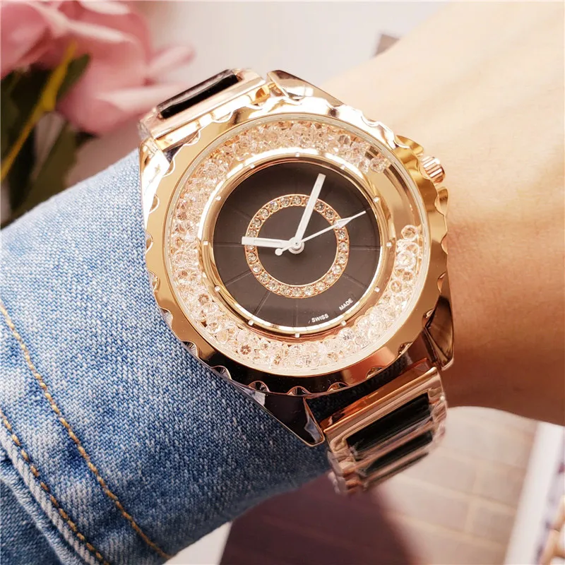 TOP Brand Watches Women girl crystal style metal steel band quartz wrist watch CH32216B
