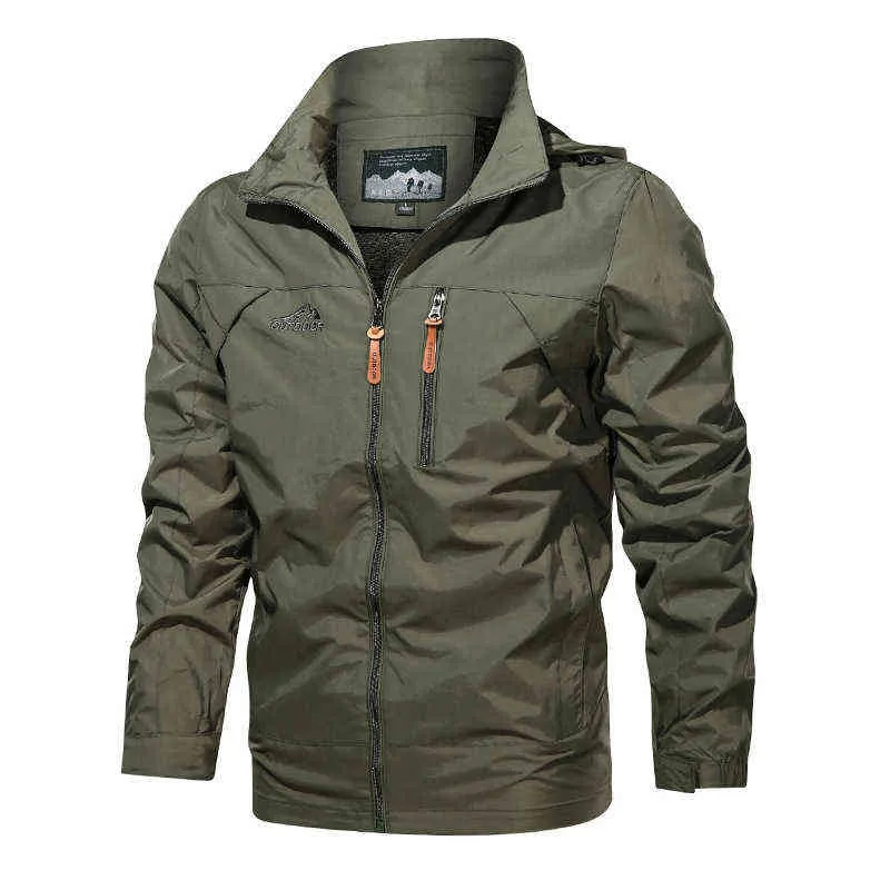 Hommes Vestes Imperméable Mâle En Plein Air Manteaux Outwears Coupe-Vent Coupe-Vent Printemps Automne Veste Camping Randonnée Vêtements Manteau LA319 211214