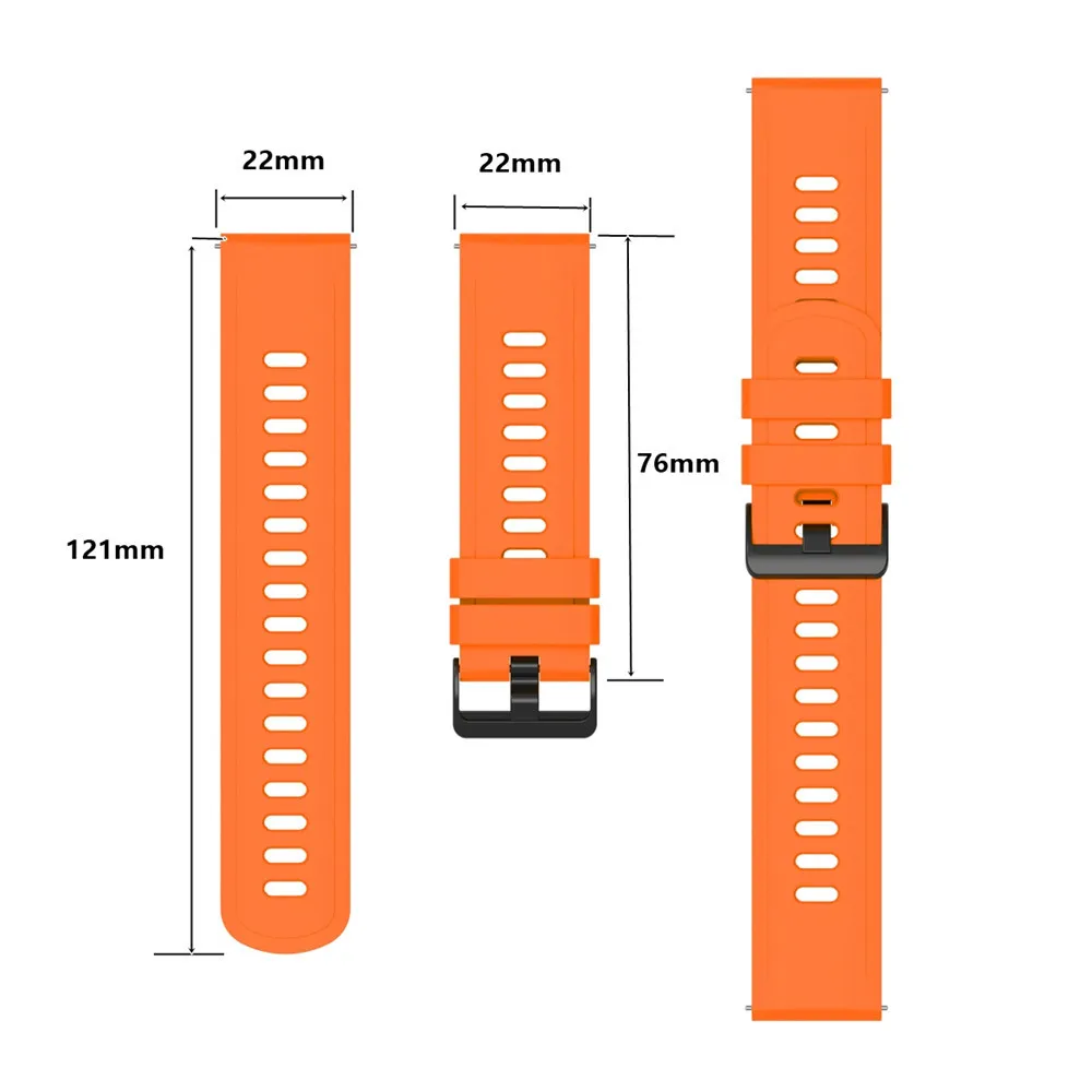 화웨이 시계를위한 22mm 스포츠 실리콘 밴드 GT 2 46mm 손목 스트랩 팔찌 46mm 기어 S3 huami gtr 47mm2899634