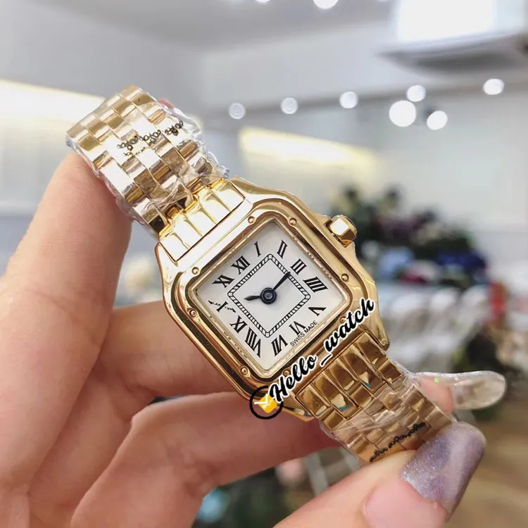 22mm panthere wjpn0008 moda senhora relógios de quartzo suíço relógio feminino mostrador branco rosa ouro dois tons pulseira aço safira pulso w332l