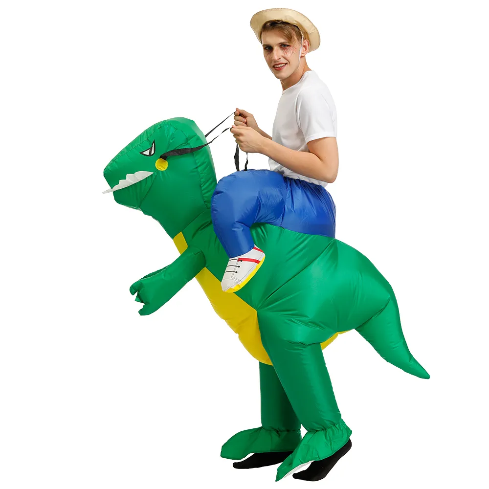 Mascot dockdräkt vuxna barn dinosaurie kostym födelsedagsfest klänning uppblåsbar t-rex dino kostymer purim jul halloween för 194k